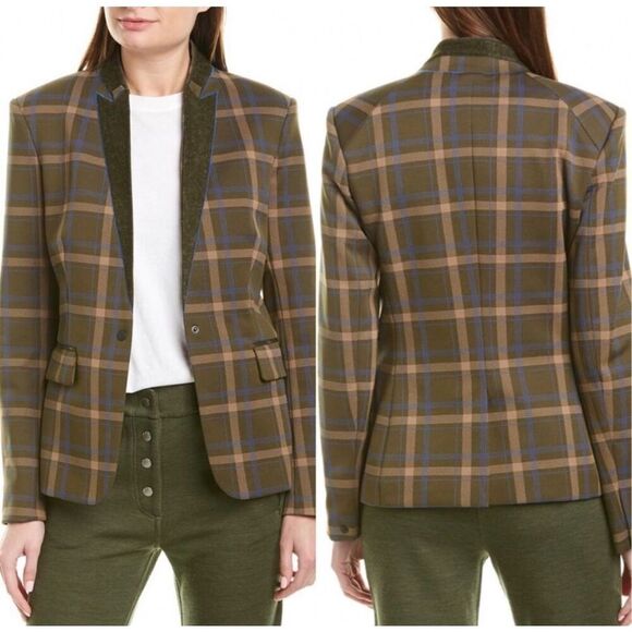 Rag & Bone Naomi Check Snap-Front Blazer size 8 worn once excellent condition - Picture 9 of 12
